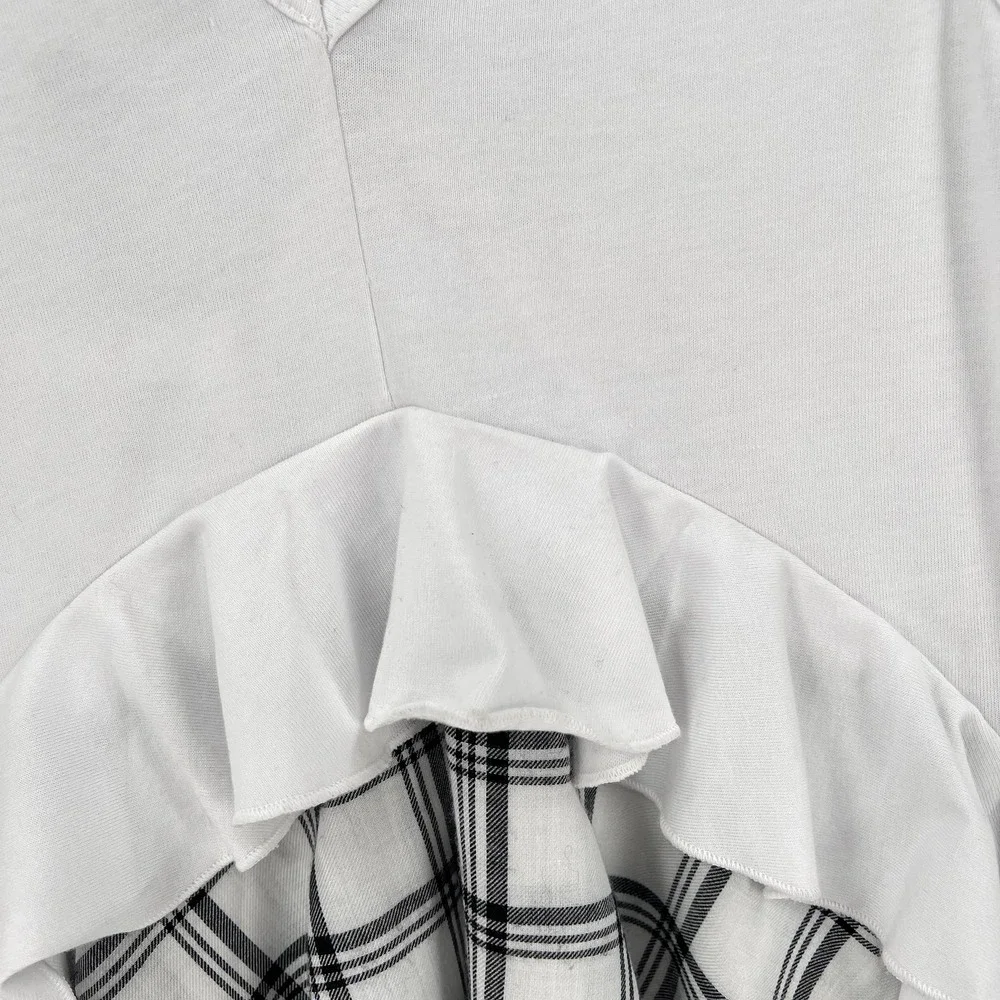 OPENING CEREMONY Dress Womens Small White Black Sleeve Plaid Ruffle Skater NWT - Picture 16 of 16